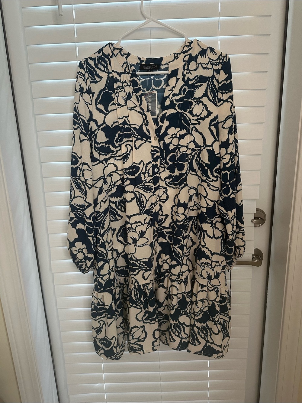 Rachel Zoe Navy and Cream Floral Blouse